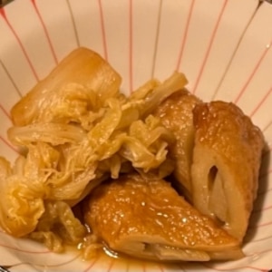 【夫婦のおつまみ】ごぼう天と白菜の煮物